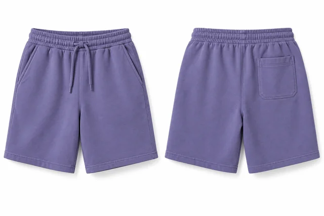 Lavender cotton fleece sweat shorts