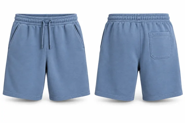 Light Blue cotton fleece sweat shorts