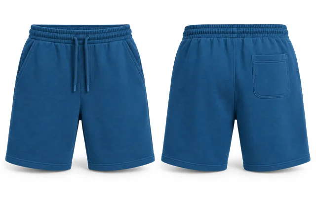 Sapphire cotton fleece sweat shorts