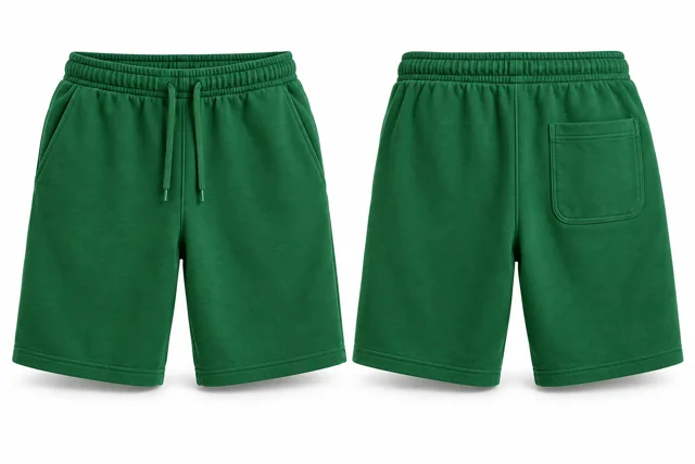 Emirates Green cotton fleece sweat shorts
