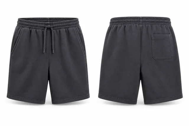 Charcoal cotton fleece sweat shorts