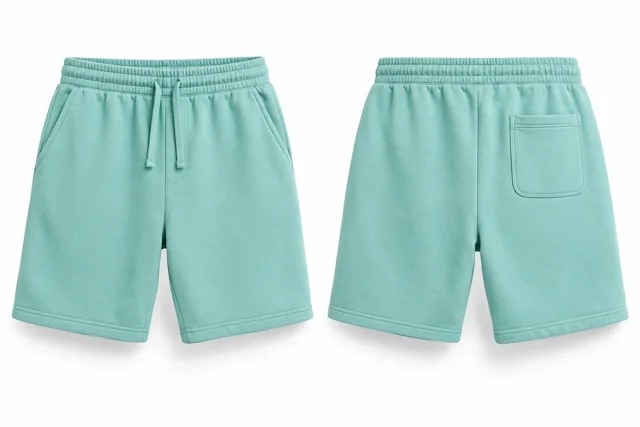 Mint cotton fleece sweat shorts