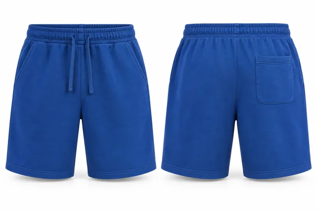 Royal Blue cotton fleece sweat shorts