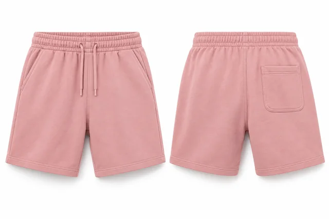 Pink cotton fleece sweat shorts