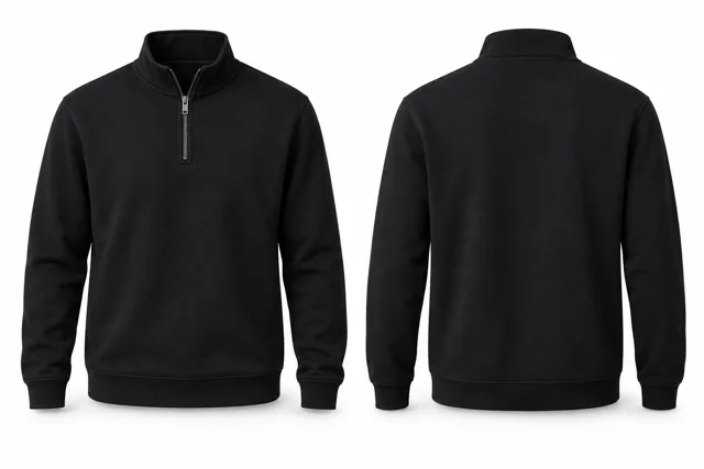 Black classic quarter zip sweatshirt