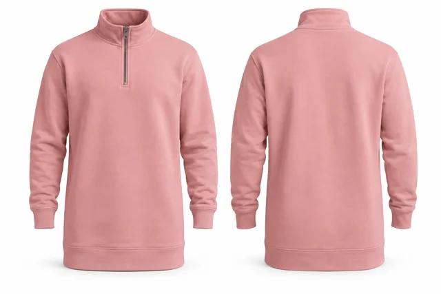 Pink longline quarter zip sweatshirt
