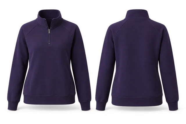 Purple minimal quarter zip sweatshirt