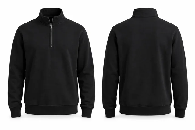 Black classic half zip sweatshirt