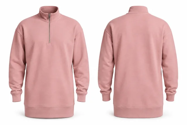 Pink longline half zip sweatshirt