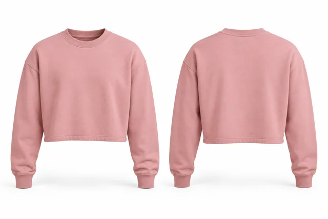 Pink longline cropped sweatshirt