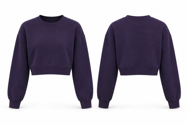Purple minimal cropped sweatshirt