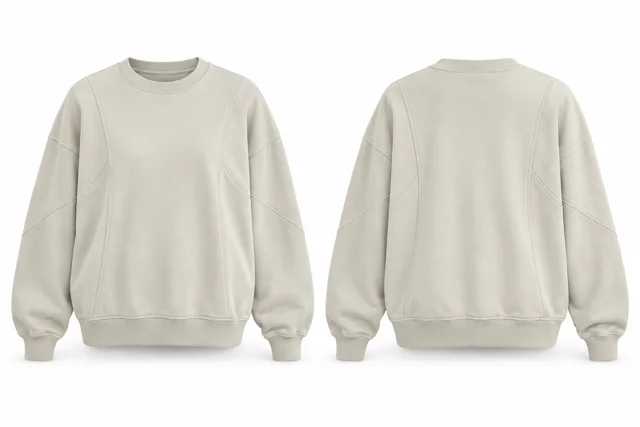 Cream panelled oversized sweatshirt