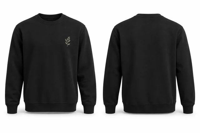 Black classic embroidered sweatshirt
