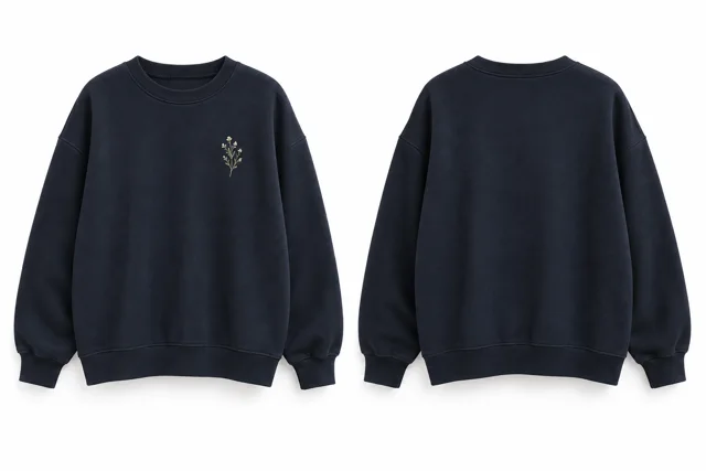 Navy relaxed embroidered sweatshirt