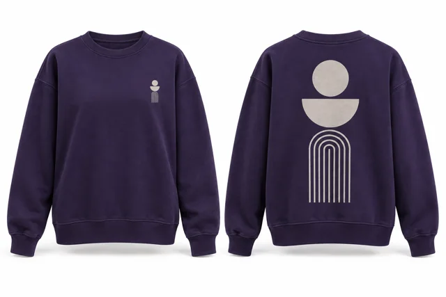 Purple minimal graphic sweatshirt