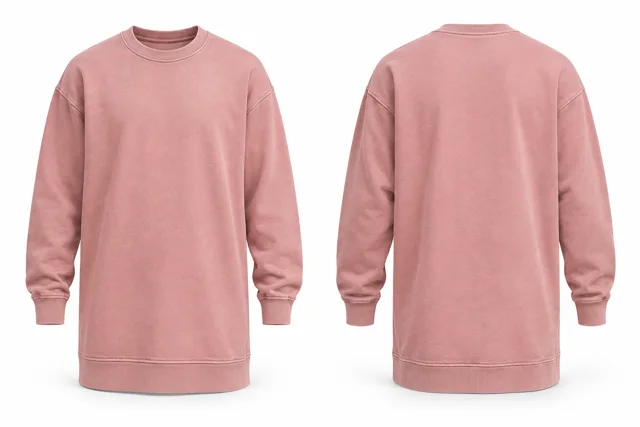 Pink longline vintage-inspired sweatshirt