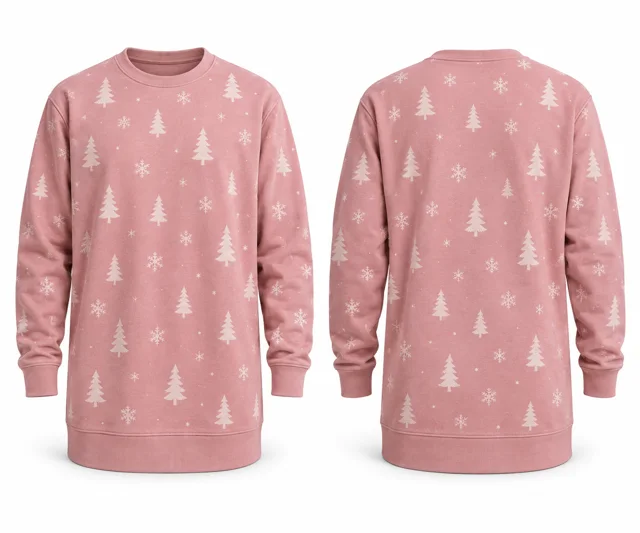 Pink longline christmas sweatshirt