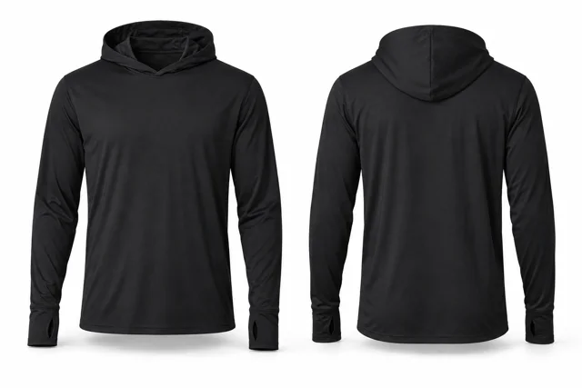 Black classic lightweight sun-style hoodie
