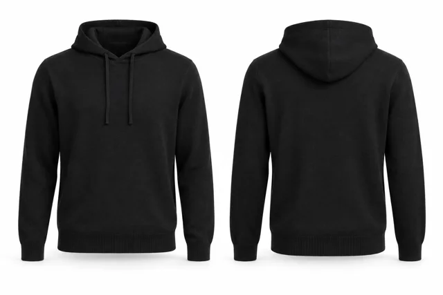 Black classic cashmere hoodie concept