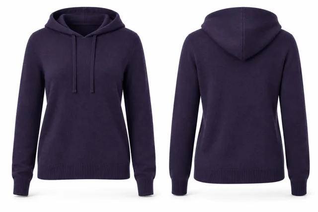 Purple minimal cashmere hoodie concept
