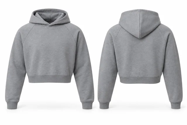 Sport Grey raglan cropped hoodie