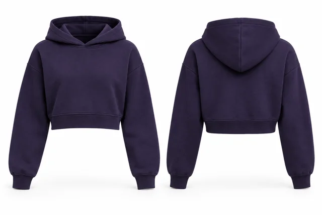 Purple minimal cropped hoodie