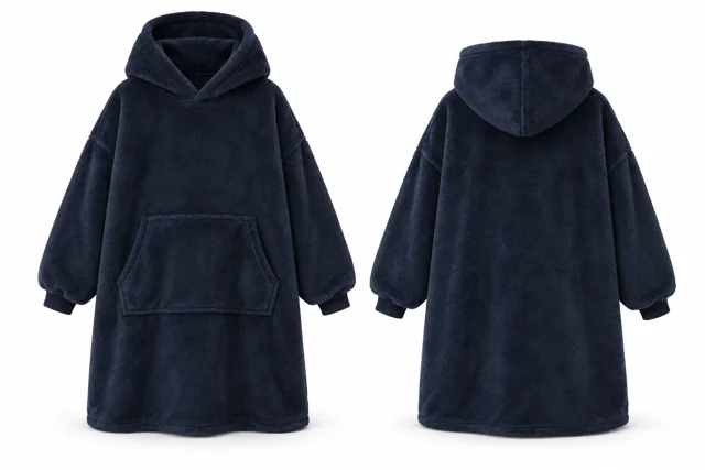 Navy relaxed kids blanket hoodie