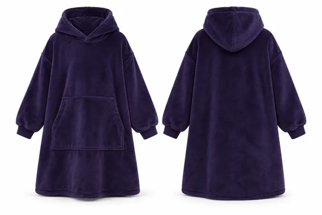 Purple minimal kids blanket hoodie