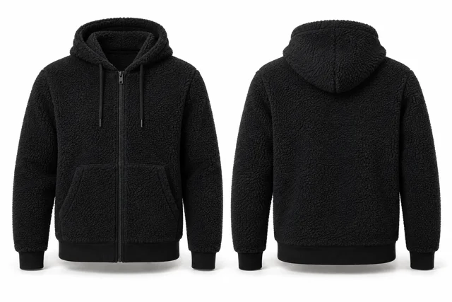 Black classic sherpa hoodie concept