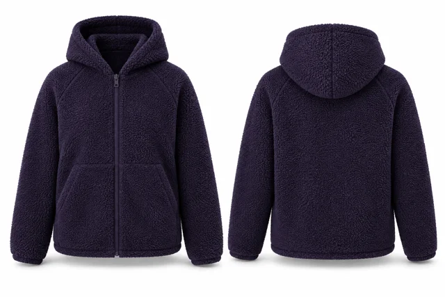 Purple minimal sherpa hoodie concept