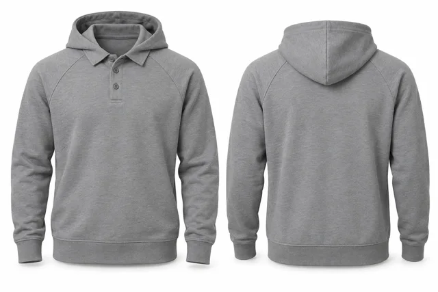 Sport Grey raglan polo hoodie