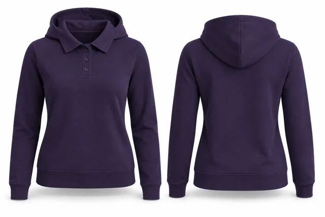Purple minimal polo hoodie