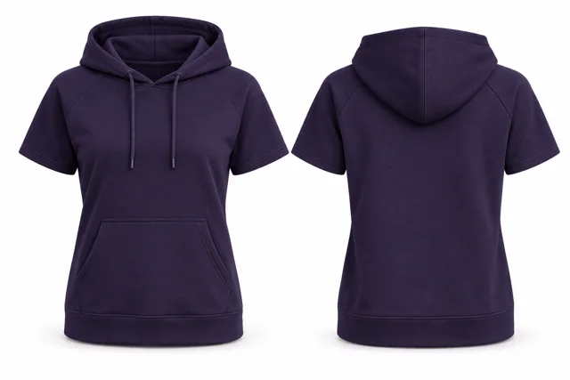 Purple minimal short-sleeve hoodie