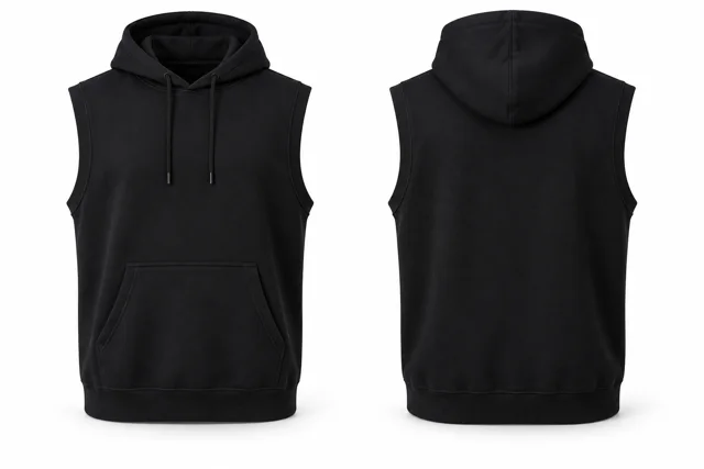 Black classic sleeveless hoodie