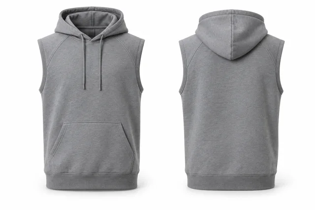 Sport Grey raglan sleeveless hoodie