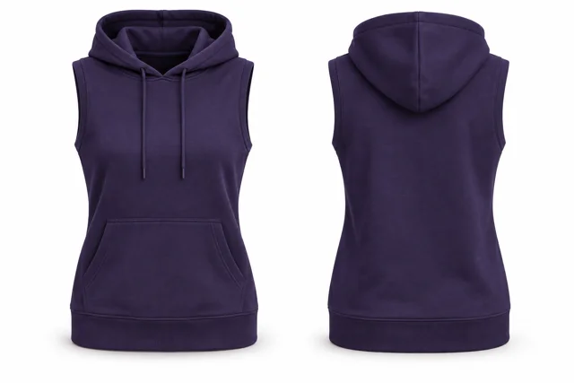 Purple minimal sleeveless hoodie