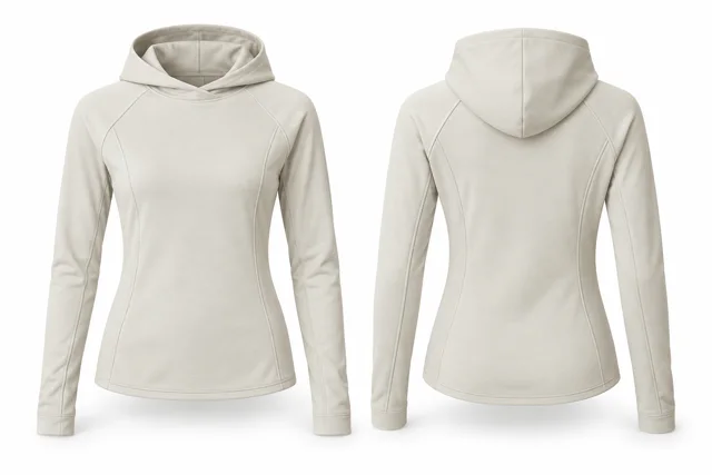 Cream panelled golf-style hoodie