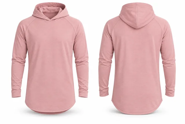 Pink longline golf-style hoodie