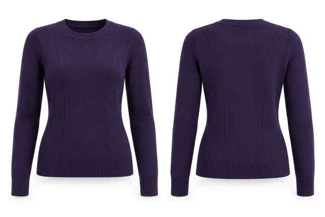 Purple panelled knitted sweater