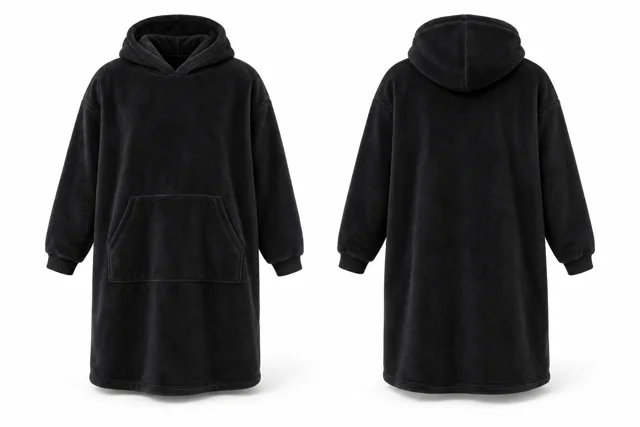 Black classic adult blanket hoodie