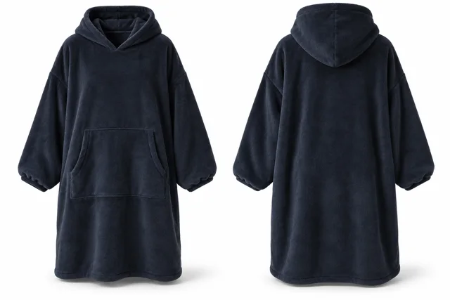 Navy relaxed adult blanket hoodie