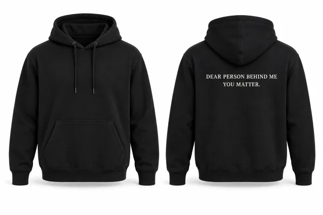 Black classic dear person behind me hoodie