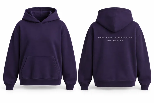 Purple minimal dear person behind me hoodie