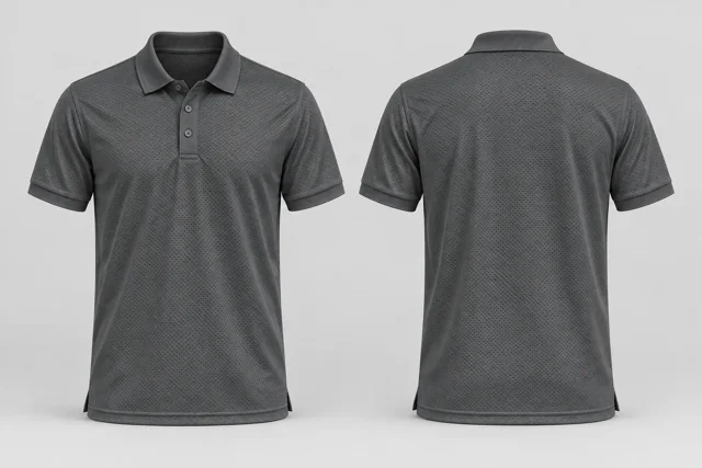 Charcoal Grey Adult Short Sleeves cool mesh polo