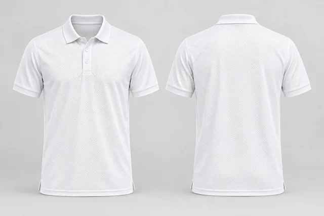 Fine White Adult Short Sleeves cool mesh polo
