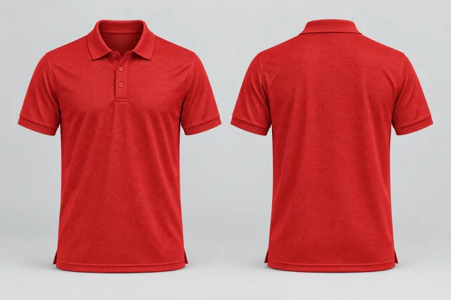 Red Adult Short Sleeves cool mesh polo