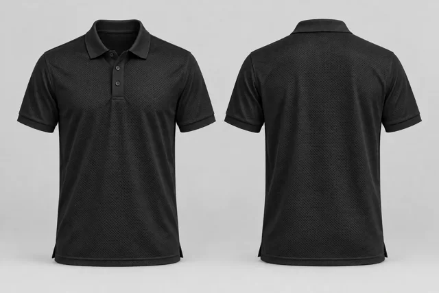 Soft Black Adult Short Sleeves cool mesh polo