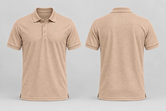 Stone Beige Adult Short Sleeves cool mesh polo