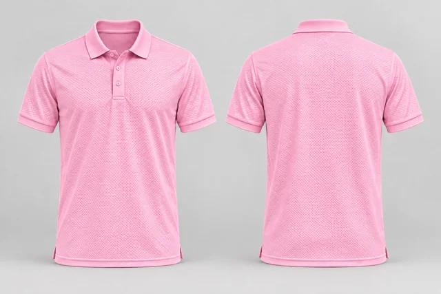 Pink Adult Short Sleeves cool mesh polo