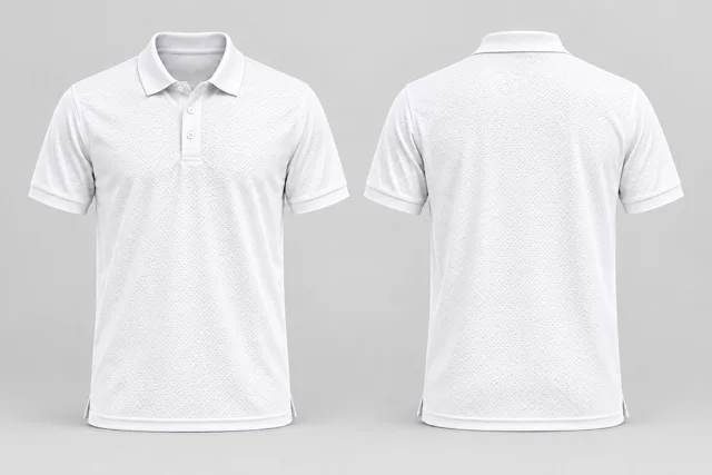 Textured White Adult Short Sleeves cool mesh polo